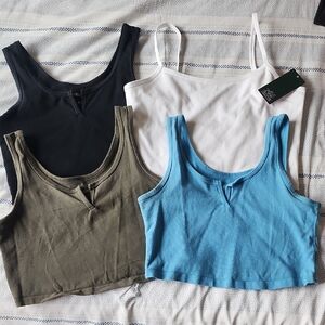Bundle Of 4 Wild Fable Cropped Tank Tops